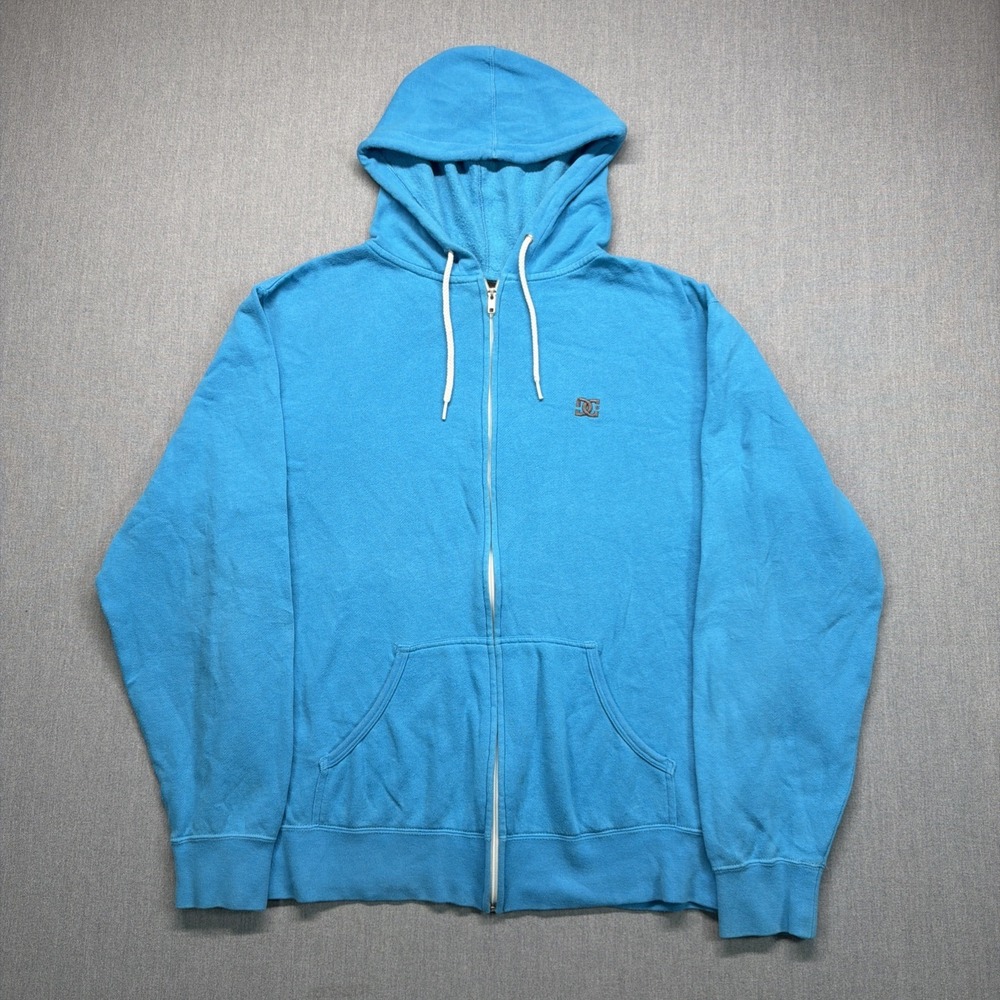 DC Shoes Men's Size XL Full Zip‎ Blue Hoodie Skate Grunge